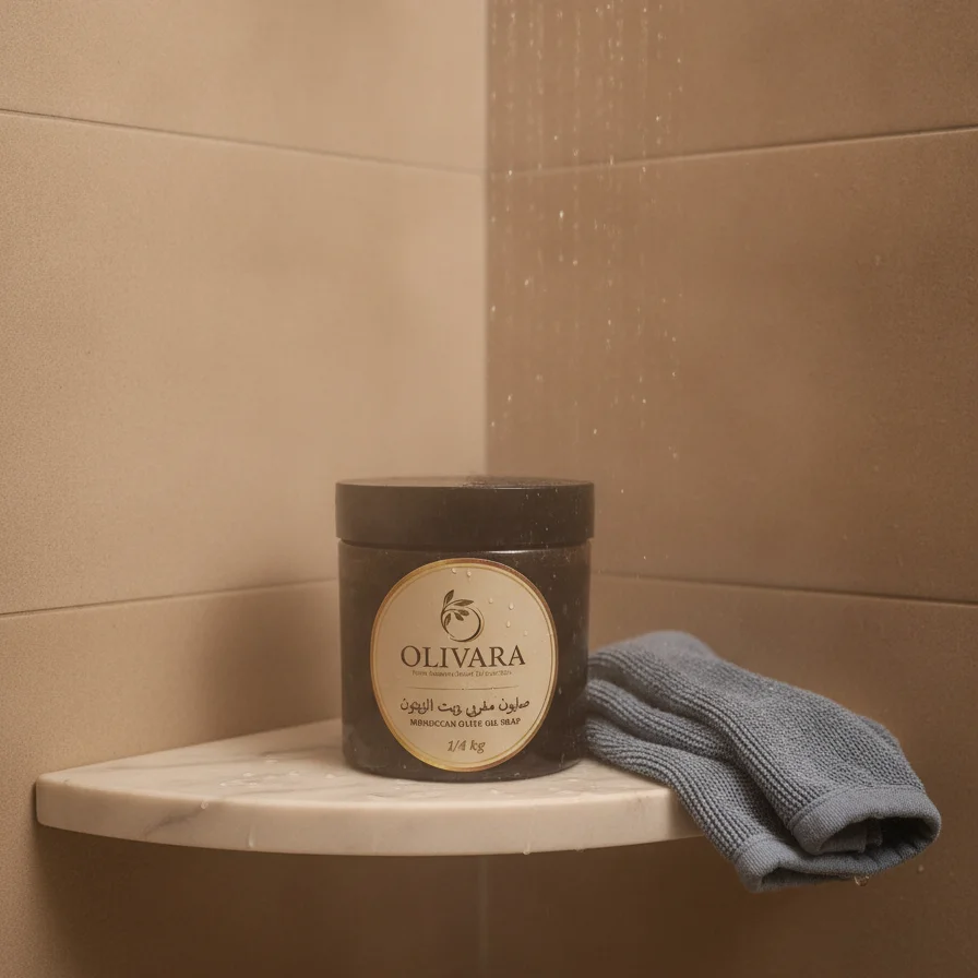 Traditional Moroccan Black Soap – Bathroom Shelf Styling | Olivara